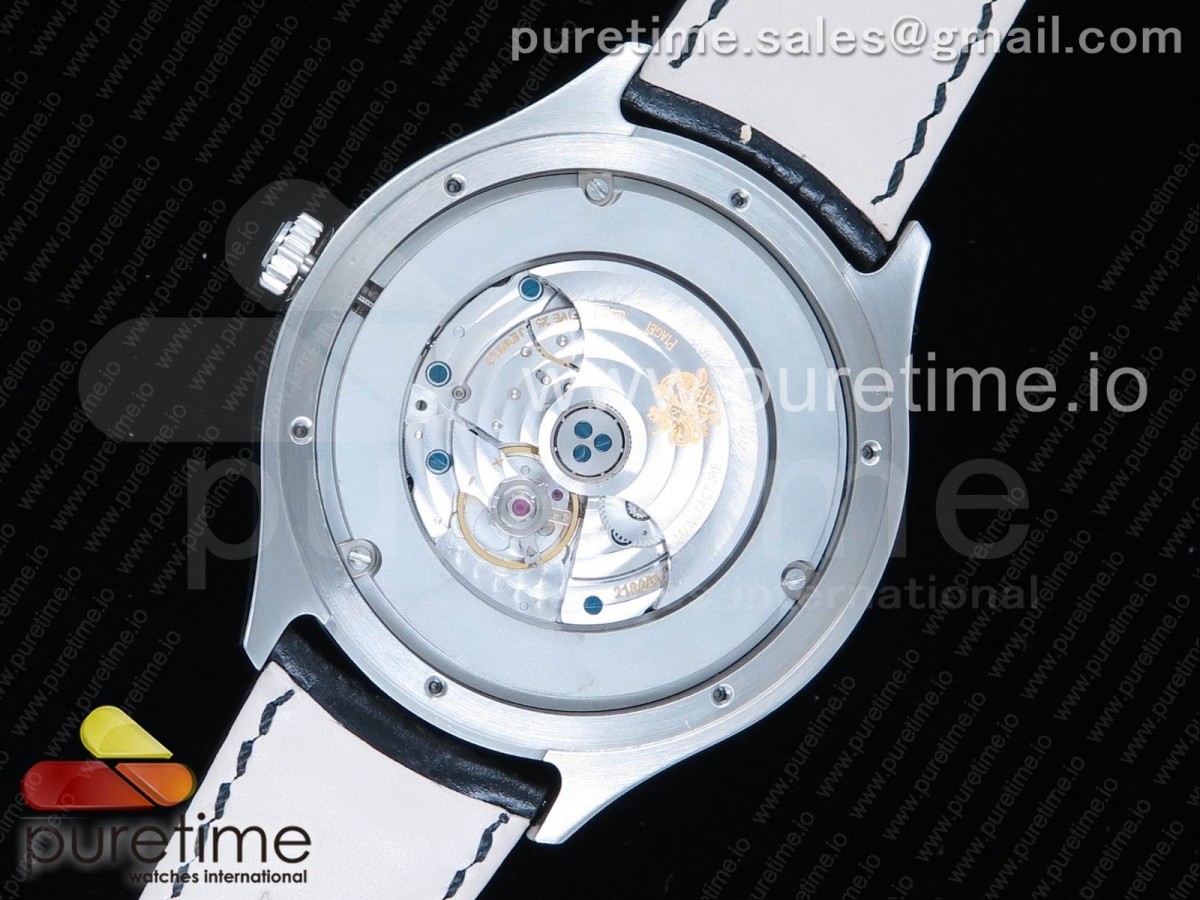 Emperador Coussin Moonphase Mythical Journey SS Diamonds Bezel on Black Leather Strap A860P