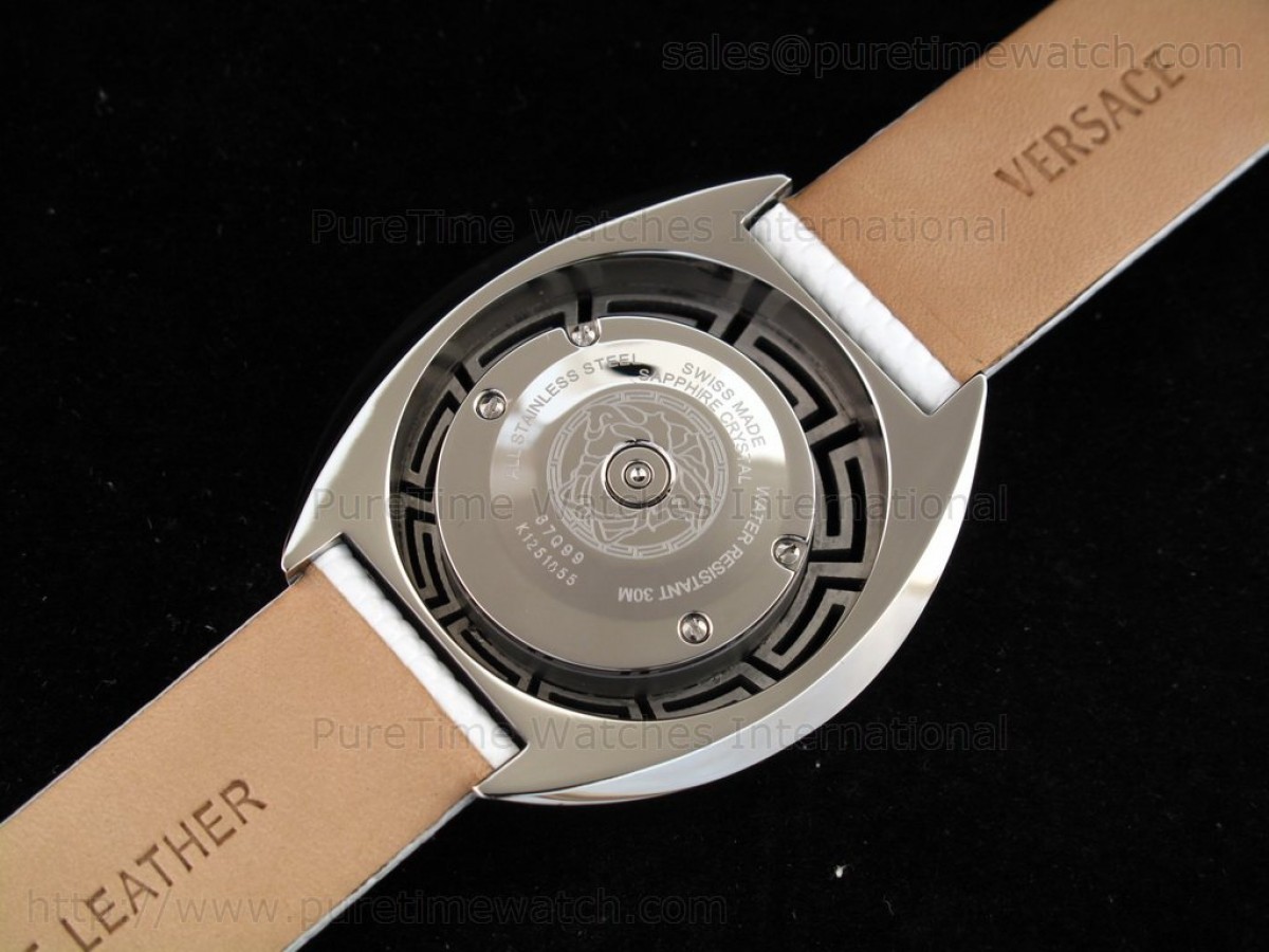 Destiny SS Diamond Bezel White Dial on White Leather Strap
