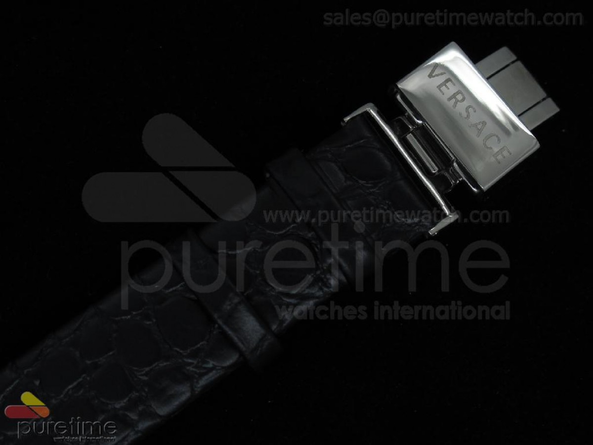 Perpetuelle SS MOP Dial on Black Leather Strap