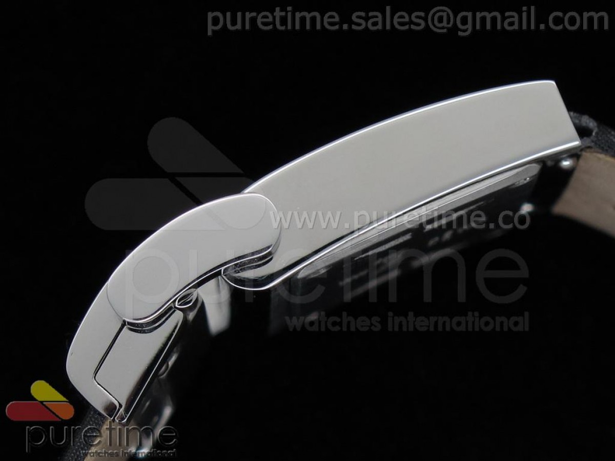 Miss Protocole SS Diamond Paved White Dial on Black Nylon Strap Swiss Ronda Quartz