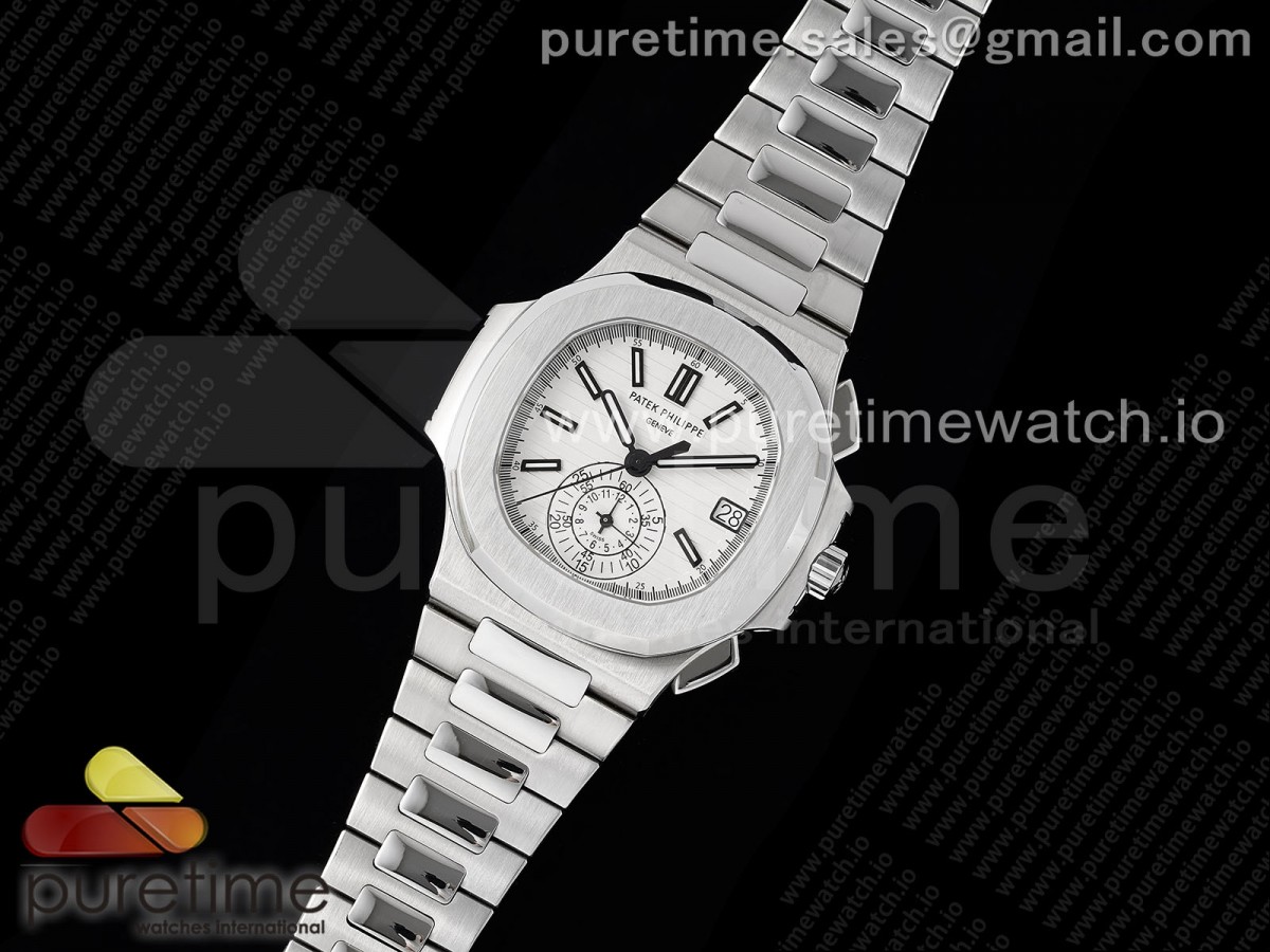 Nautilus 5980 SS PPF White Dial on SS Bracelet A28-520