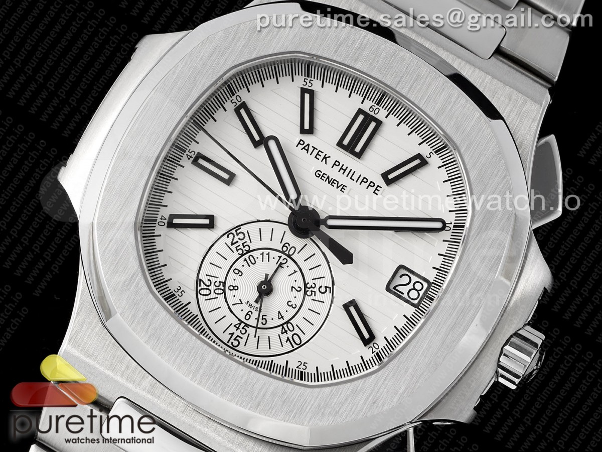Nautilus 5980 SS PPF White Dial on SS Bracelet A28-520