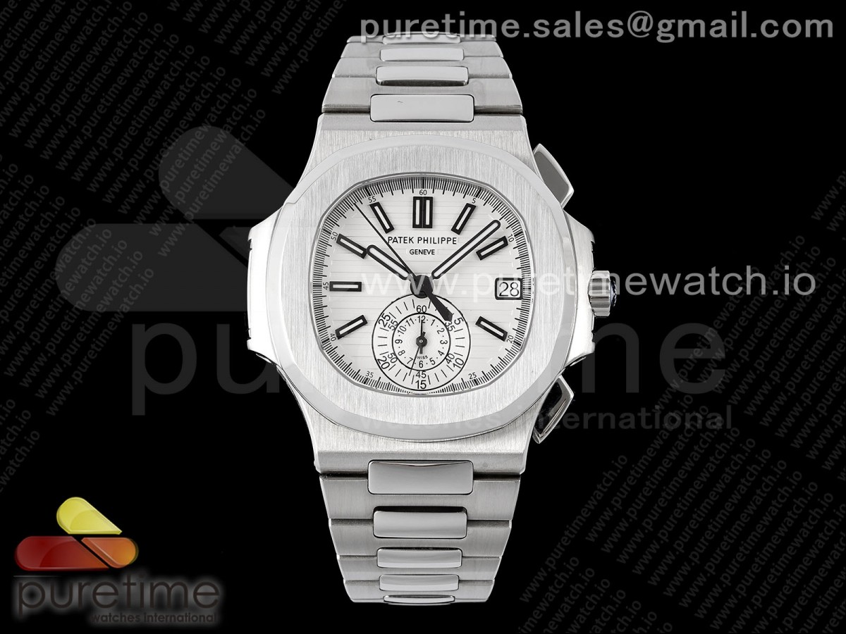 Nautilus 5980 SS PPF White Dial on SS Bracelet A28-520