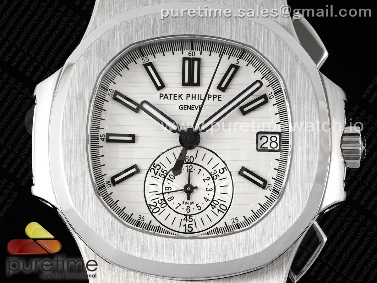 Nautilus 5980 SS PPF White Dial on SS Bracelet A28-520