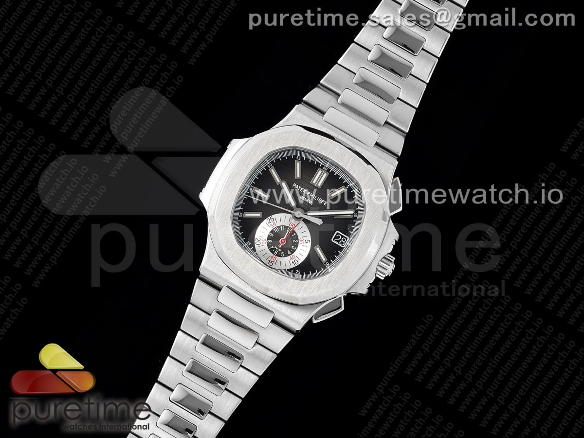 Nautilus 5980 SS PPF Black Dial on SS Bracelet A28-520