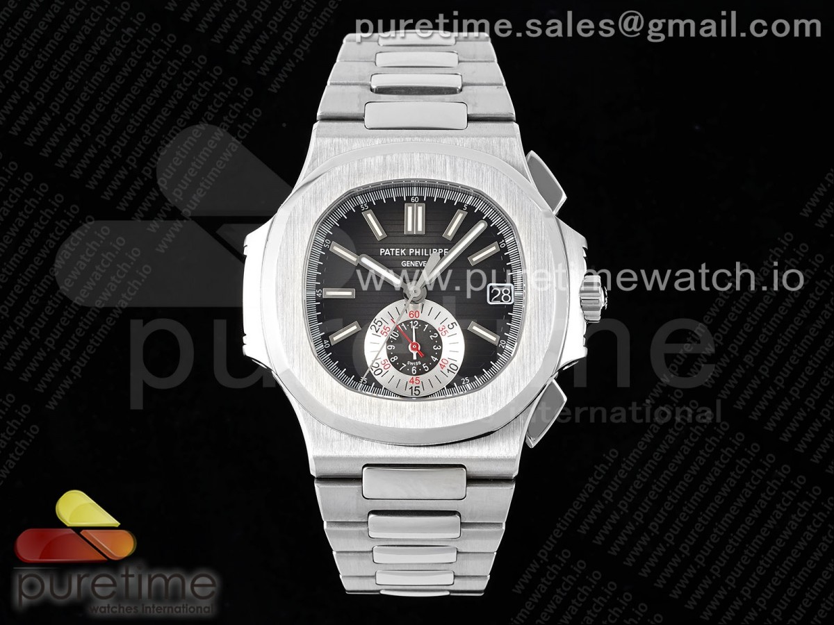 Nautilus 5980 SS PPF Black Dial on SS Bracelet A28-520