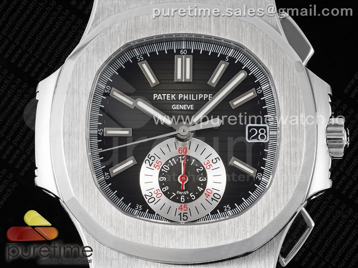 Nautilus 5980 SS PPF Black Dial on SS Bracelet A28-520