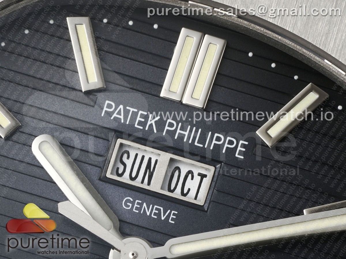 Nautilus 5726 Complicated SS PPF Blue Textured Dial on Blue Rubber Strap A324