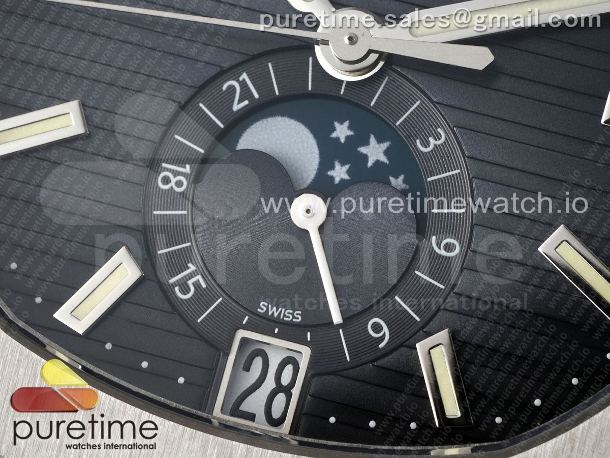 Nautilus 5726 Complicated SS PPF Blue Textured Dial on Blue Rubber Strap A324