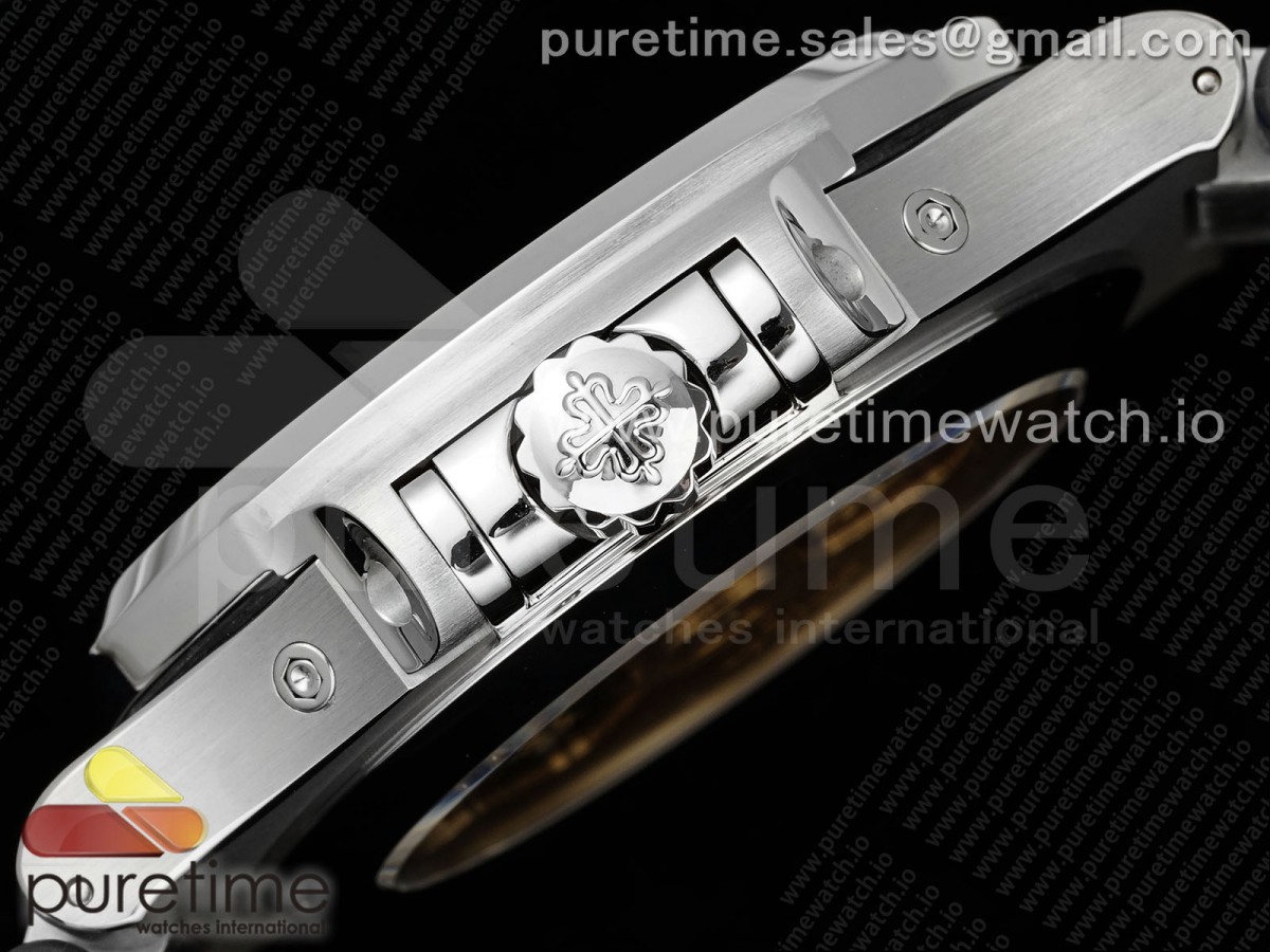 Nautilus 5726 Complicated SS PPF Gray Textured Dial on Black Rubber Strap A324