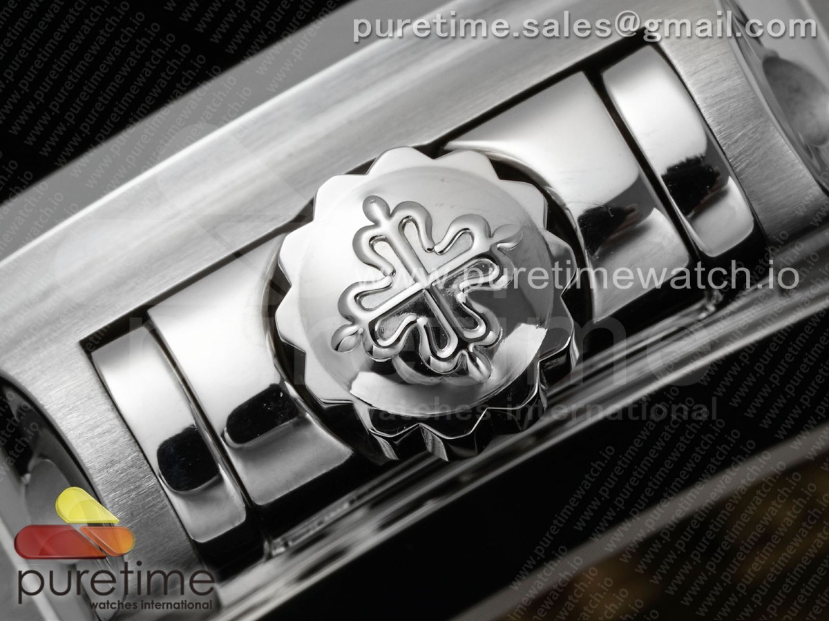 Nautilus 5726 Complicated SS PPF Gray Textured Dial on Black Rubber Strap A324