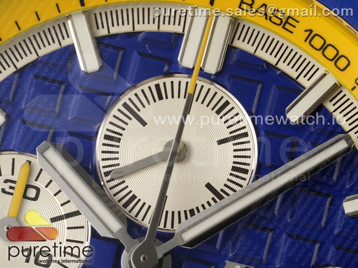 Royal Oak Offshore 44mm Blue Ceramic Bezel APF Blue/Yellow Dial on Blue/Yellow Rubber Strap A3126 V2
