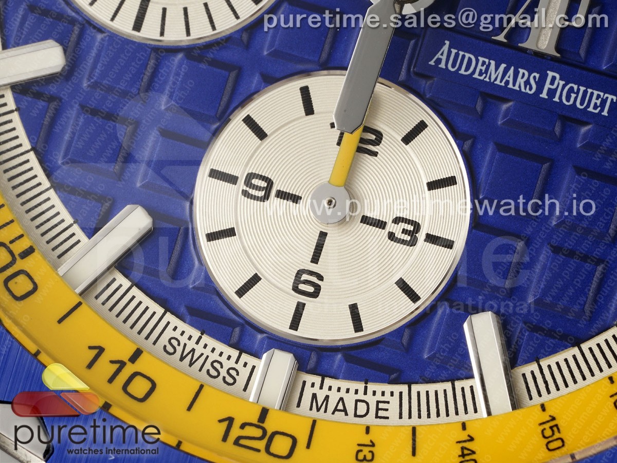 Royal Oak Offshore 44mm Blue Ceramic Bezel APF Blue/Yellow Dial on Blue/Yellow Rubber Strap A3126 V2
