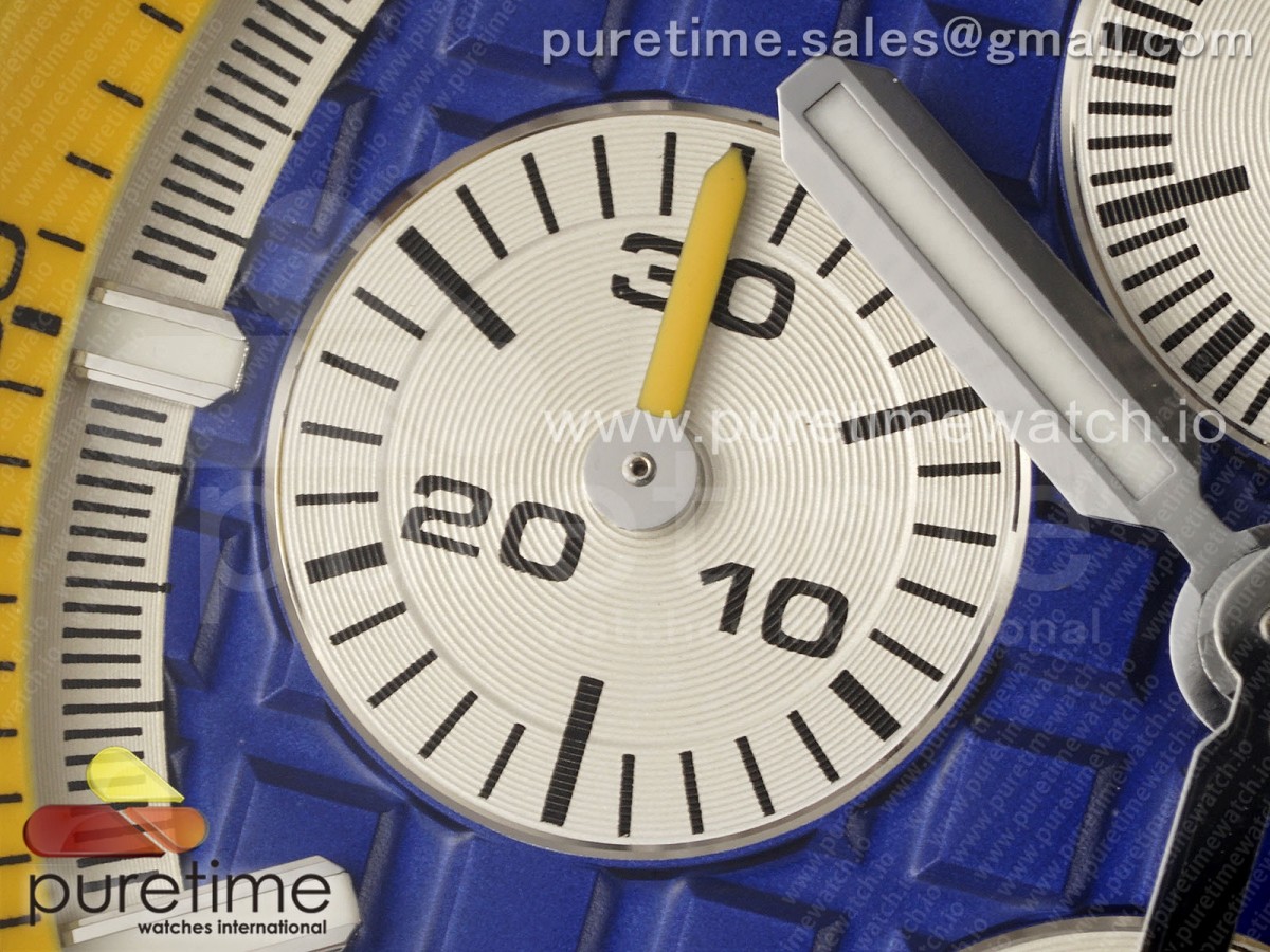 Royal Oak Offshore 44mm Blue Ceramic Bezel APF Blue/Yellow Dial on Blue/Yellow Rubber Strap A3126 V2