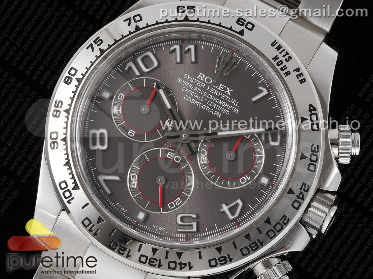 Daytona 116509 Clean Gray Dial Arabic Markers on SS Bracelet SA4130 V2