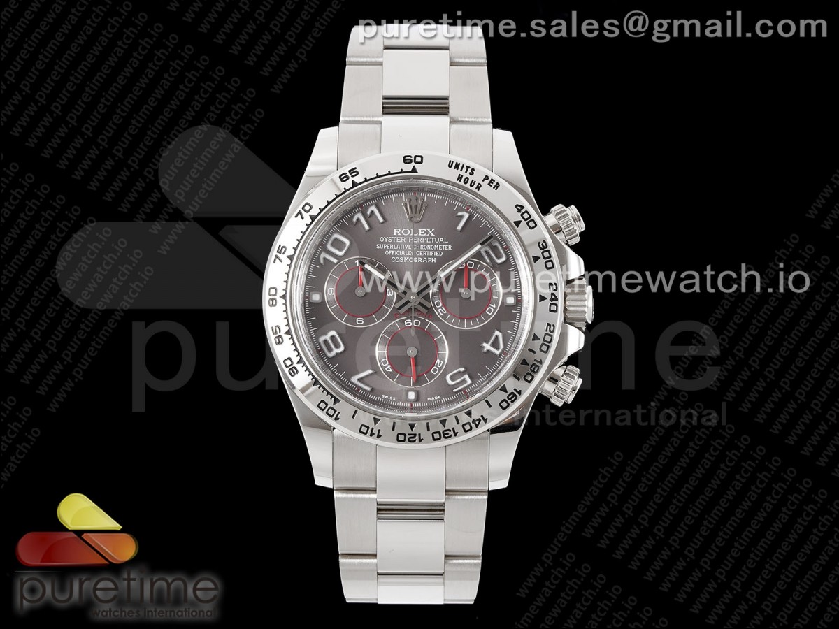 Daytona 116509 Clean Gray Dial Arabic Markers on SS Bracelet SA4130 V2