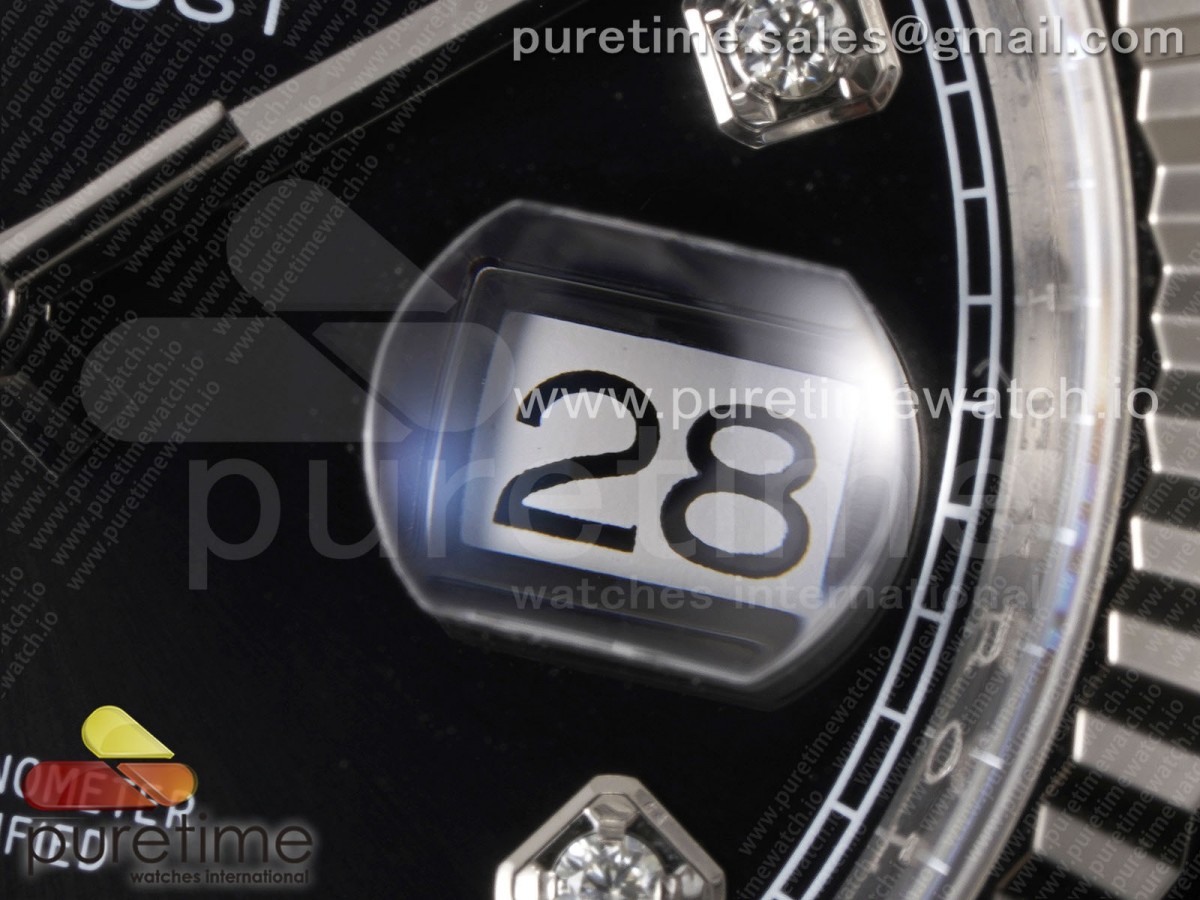 DateJust 36 126234 Clean 904L Steel Black Diamonds Dial on Jubilee Bracelet VR3235