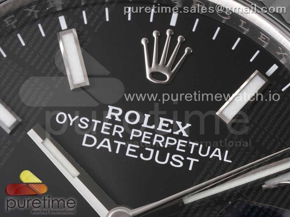 DateJust 36 126234 Clean 904L Steel Black Stick Dial on Jubilee Bracelet VR3235