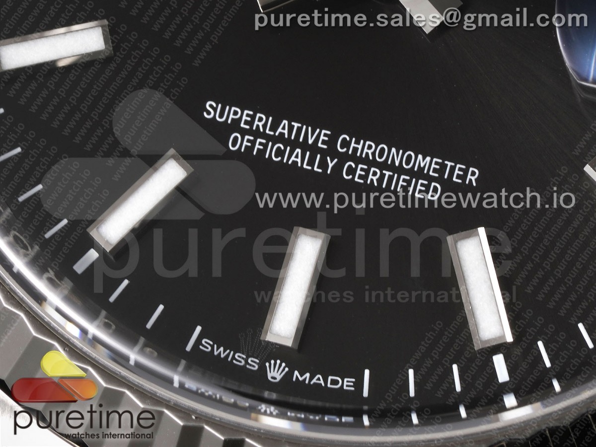 DateJust 36 126234 Clean 904L Steel Black Stick Dial on Jubilee Bracelet VR3235
