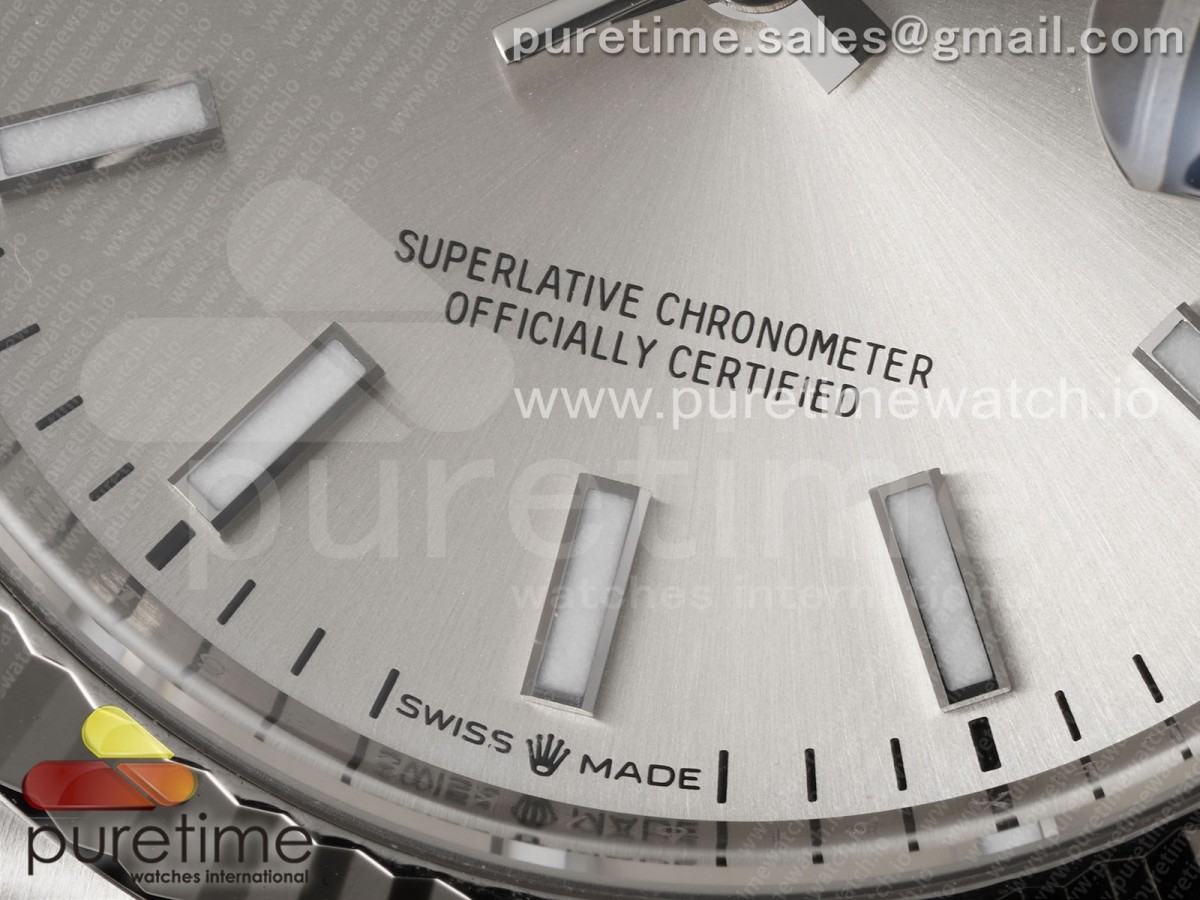 DateJust 36 126234 Clean 904L Steel Silver Stick Dial on Jubilee Bracelet VR3235