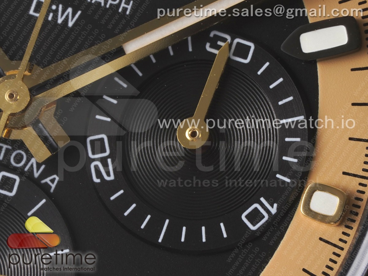 Daytona DIW Carbon Case and Bezel DIWF Edition Black/Gold Dial on Black Nylon Strap A7750