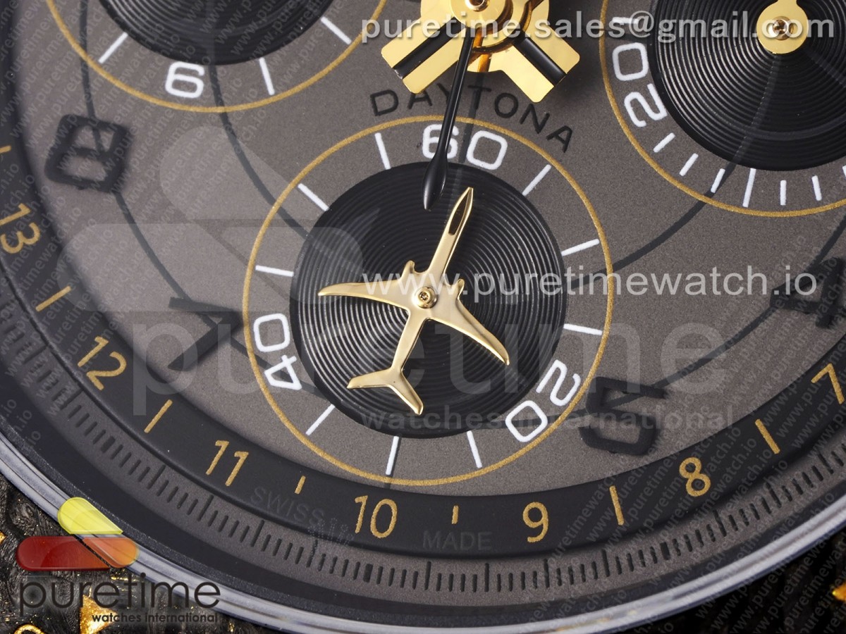 Daytona DIW Carbon Case and Bezel DIWF Edition Gray Plane Dial on Black Nylon Strap A7750