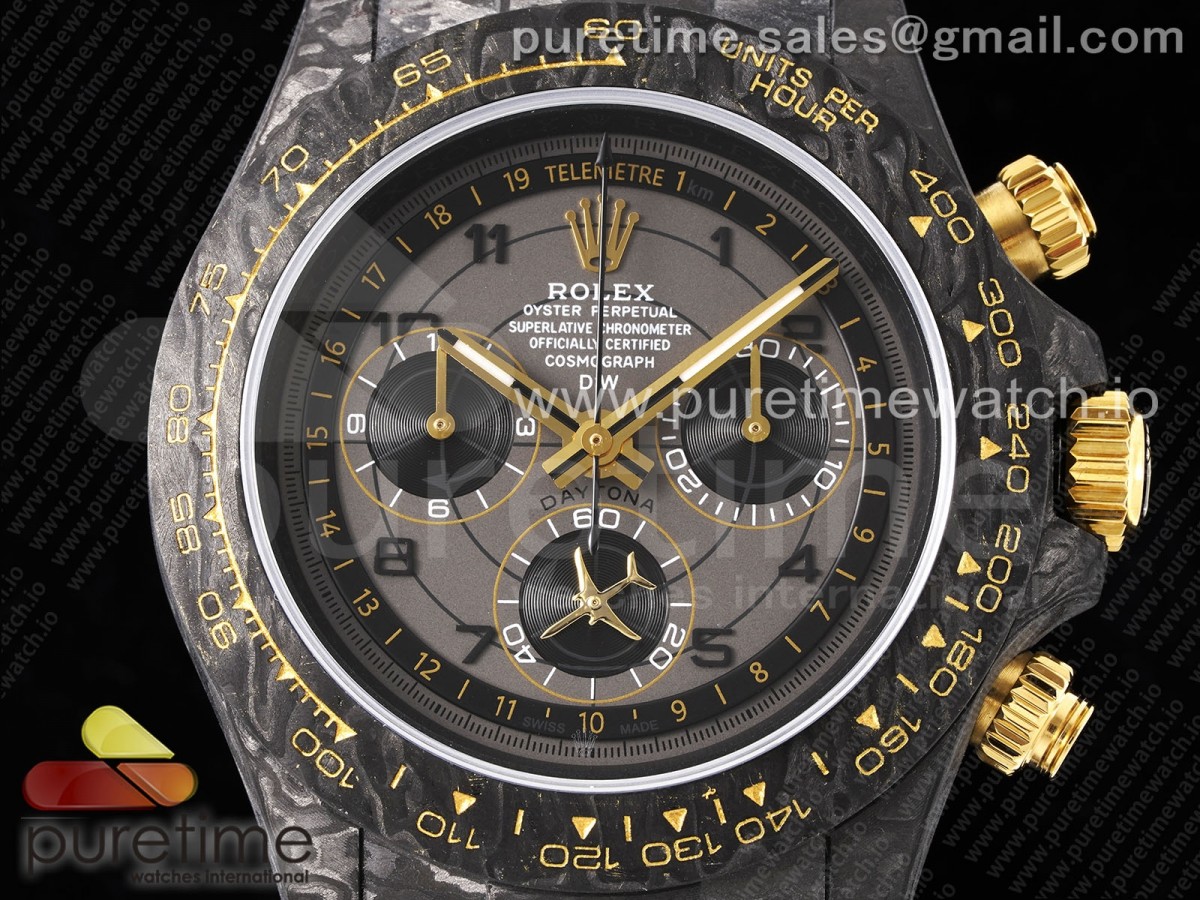 Daytona DIW Carbon Case and Bezel DIWF Edition Gray Plane Dial on Black Nylon Strap A7750