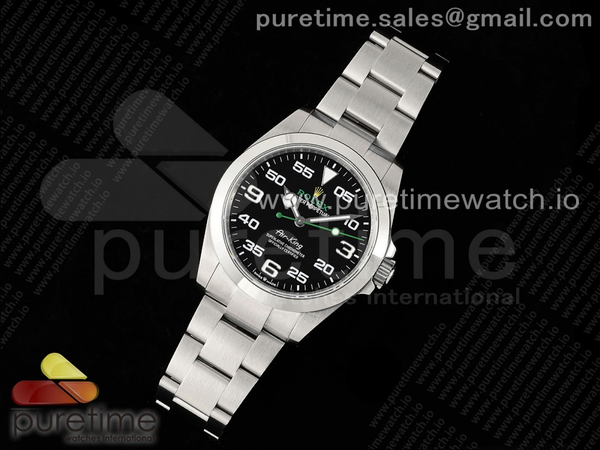 Air-King 126900 JDF 904L Steel Black Dial on SS Bracelet VR3230
