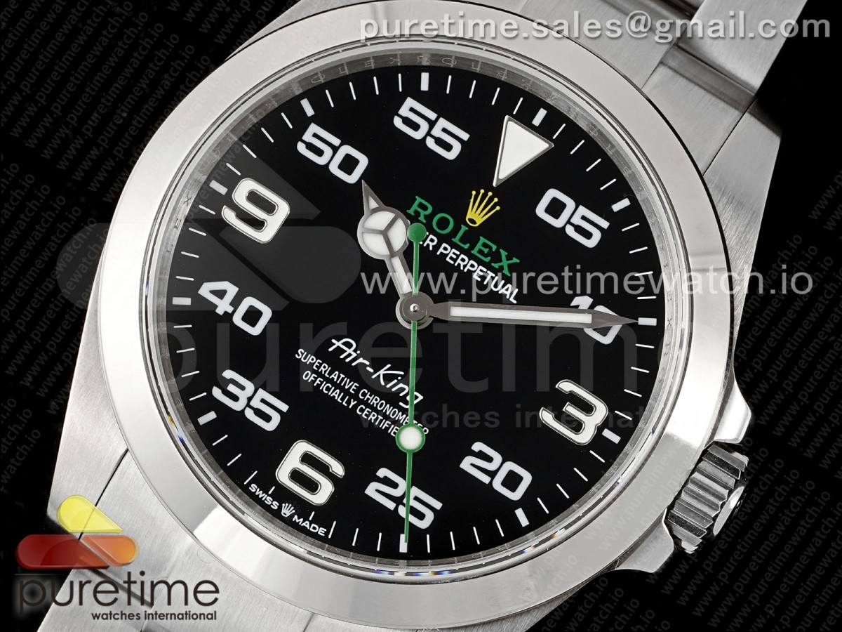 Air-King 126900 JDF 904L Steel Black Dial on SS Bracelet VR3230