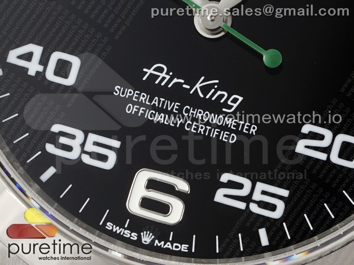 Air-King 126900 JDF 904L Steel Black Dial on SS Bracelet VR3230
