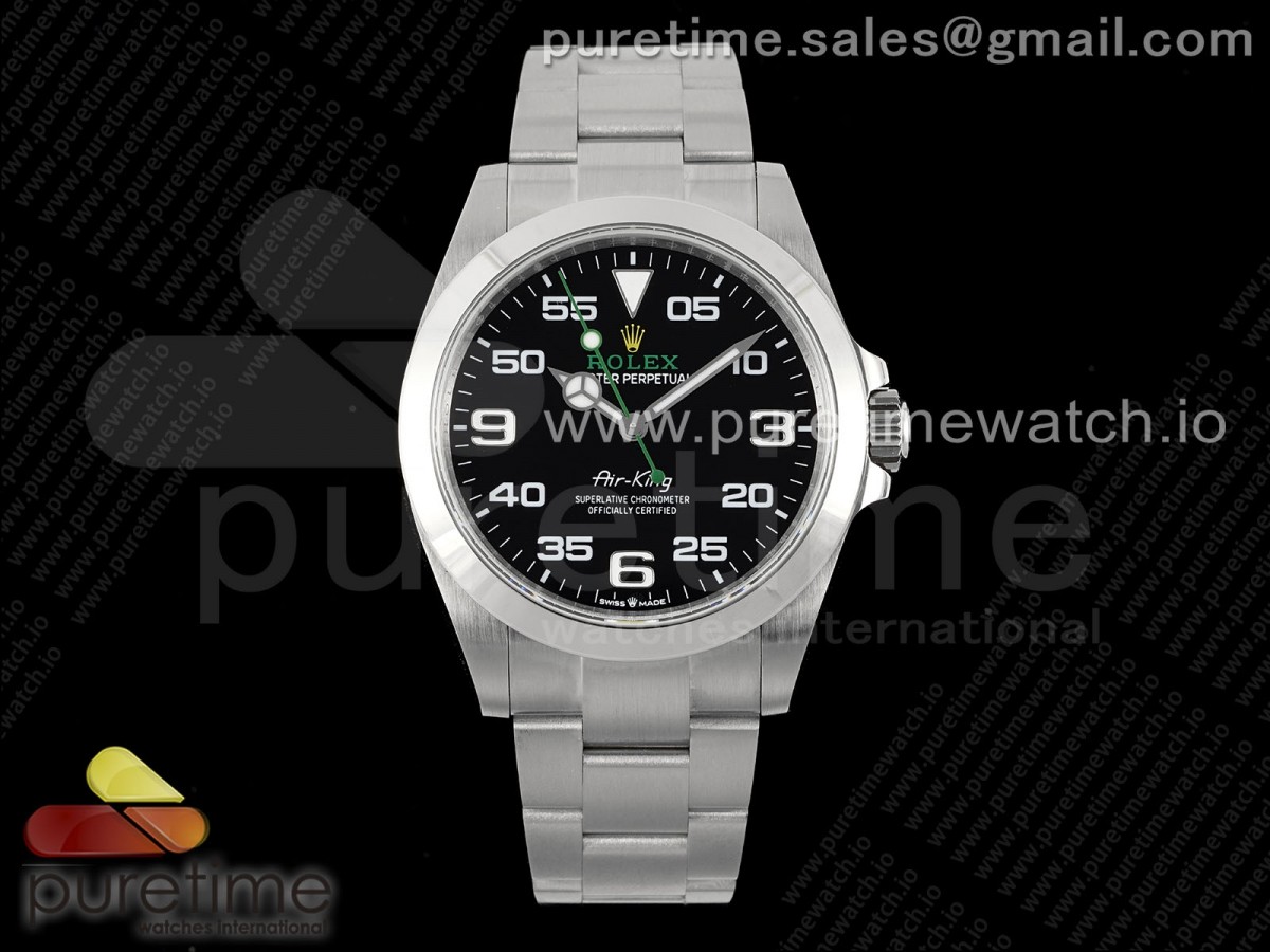 Air-King 126900 JDF 904L Steel Black Dial on SS Bracelet VR3230