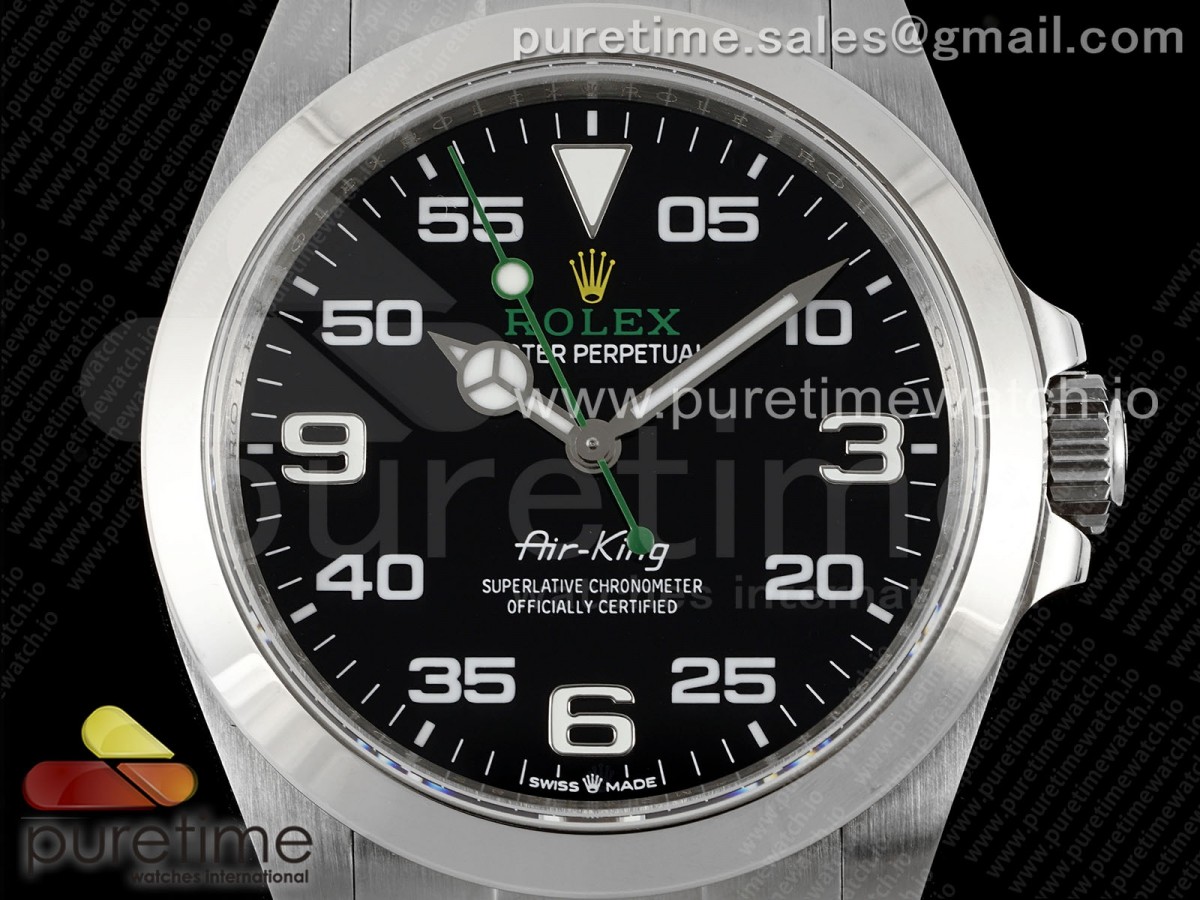Air-King 126900 JDF 904L Steel Black Dial on SS Bracelet VR3230