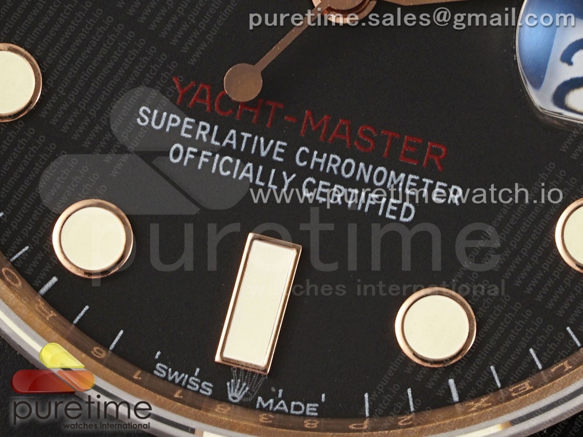 Yacht-Master 126655 RG APSF Black Dial on Black Rubber Strap A3235