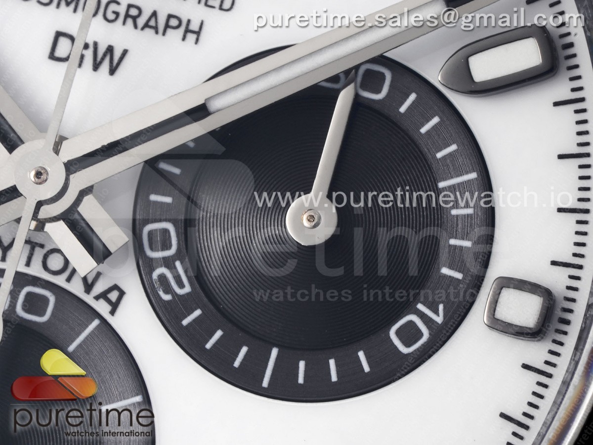 Daytona DIW White Carbon Case and Bezel N6F White/Black Dial on Black Nylon Strap SA4130