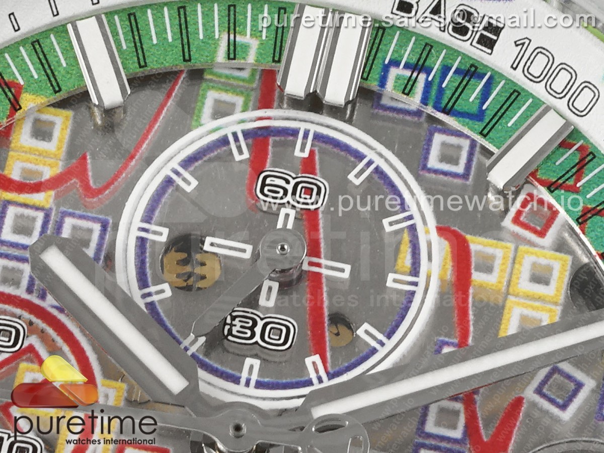 Royal Oak Offshore 44mm Transparent APF Colorful Dial on Green Rubber Strap A3126