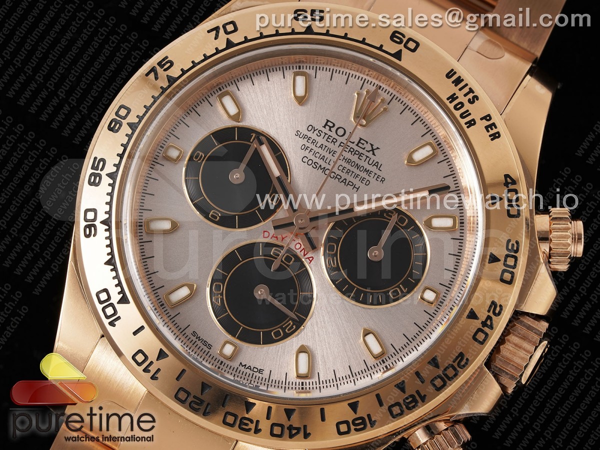 Daytona 116505 Clean Silver Dial RG Markers on RG Bracelet SA4130 V2