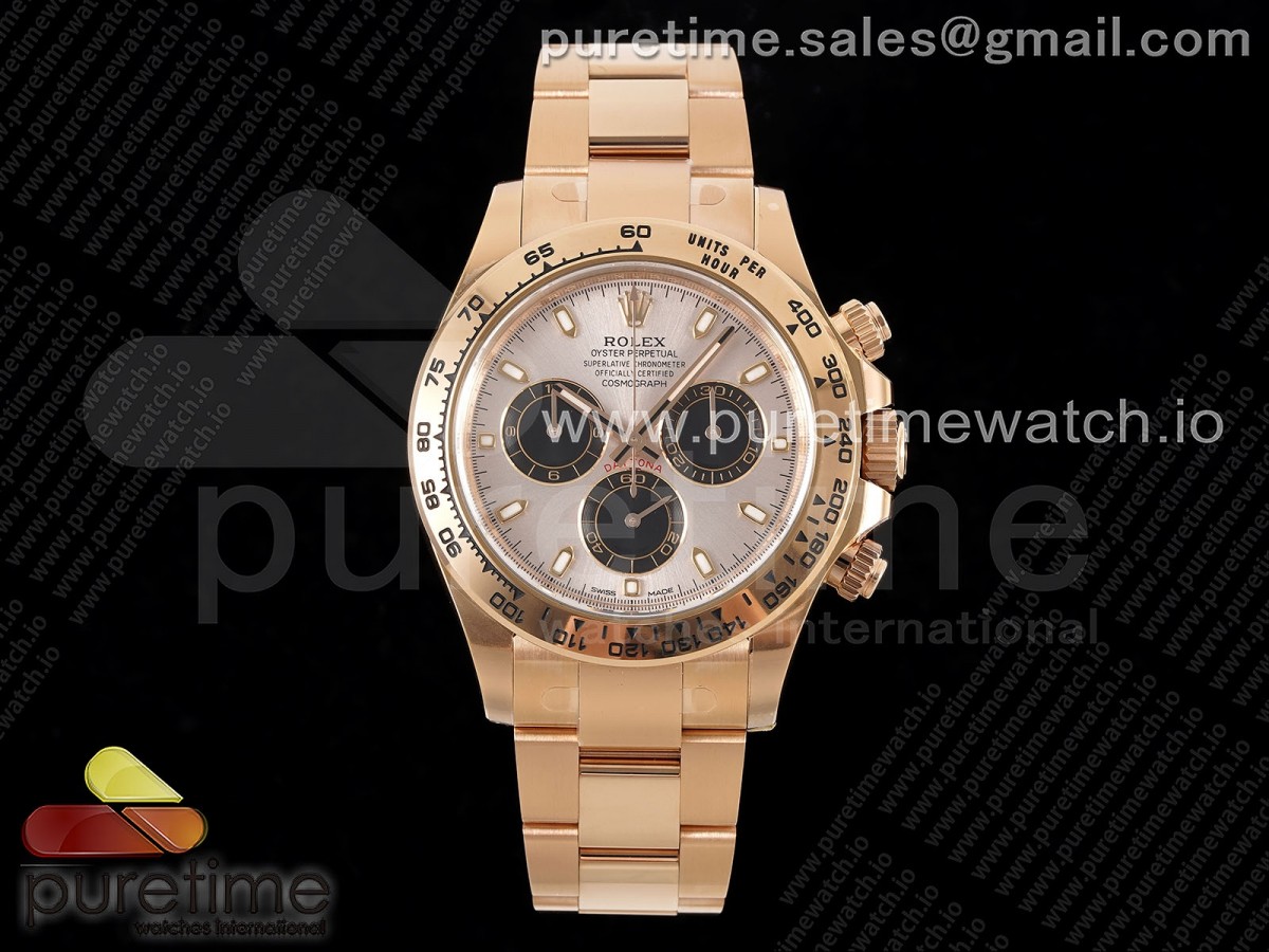 Daytona 116505 Clean Silver Dial RG Markers on RG Bracelet SA4130 V2