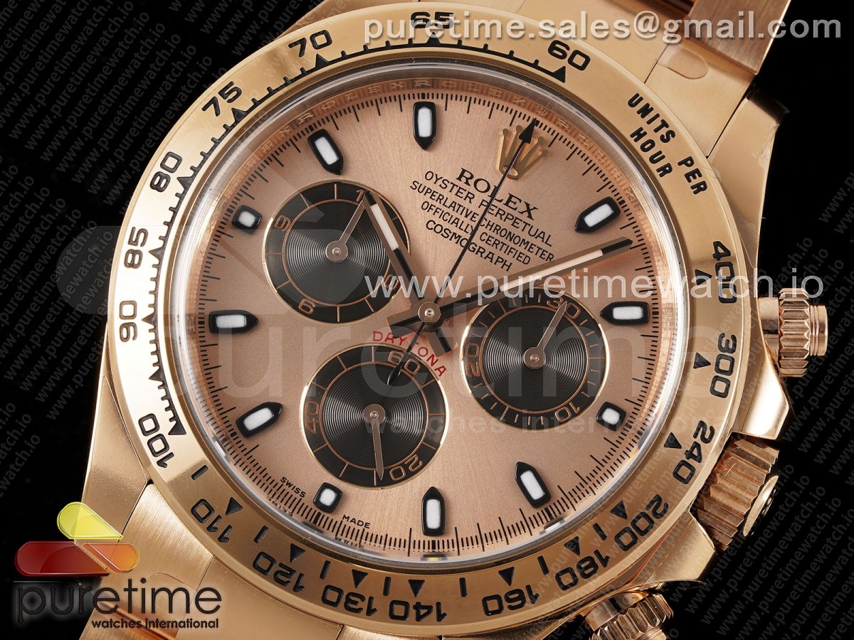 Daytona 116505 Clean RG Dial Black Markers on RG Bracelet SA4130 V2