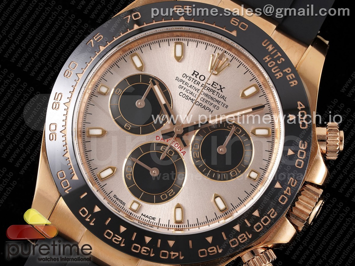 Daytona 116515 Clean Silver Dial RG Markers on Oysterflex Strap SA4130 V2