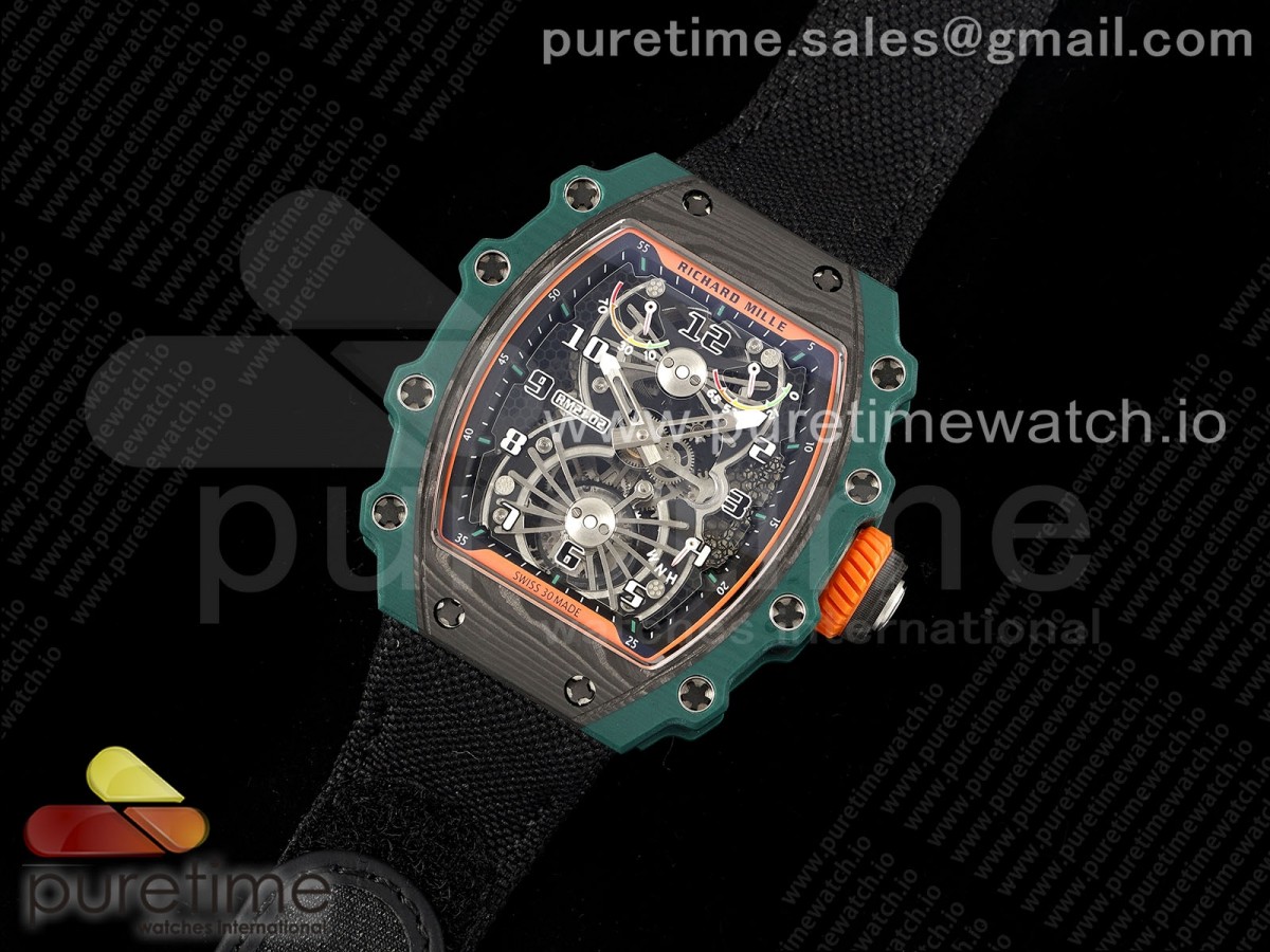 RM21-02 Tourbillon NTPT RMF Skeleton Dial on Black Nylon Strap