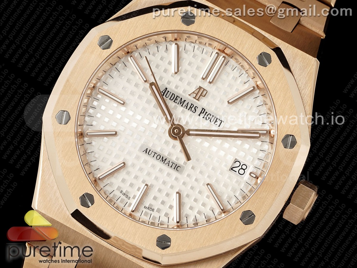 Royal Oak 37mm 15450 RG IPF White Dial on RG Bracelet SA3120