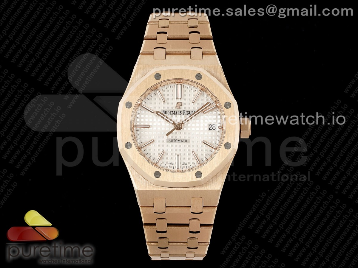 Royal Oak 37mm 15450 RG IPF White Dial on RG Bracelet SA3120