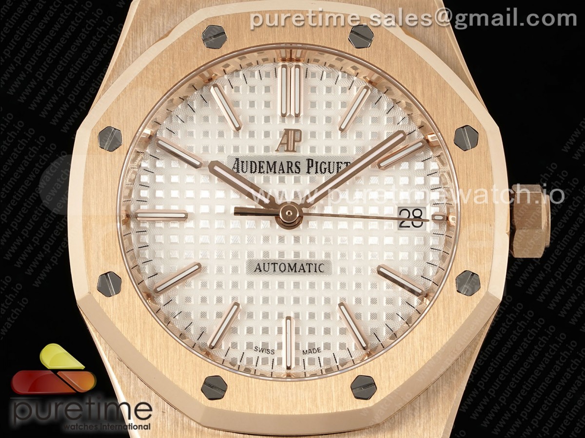 Royal Oak 37mm 15450 RG IPF White Dial on RG Bracelet SA3120