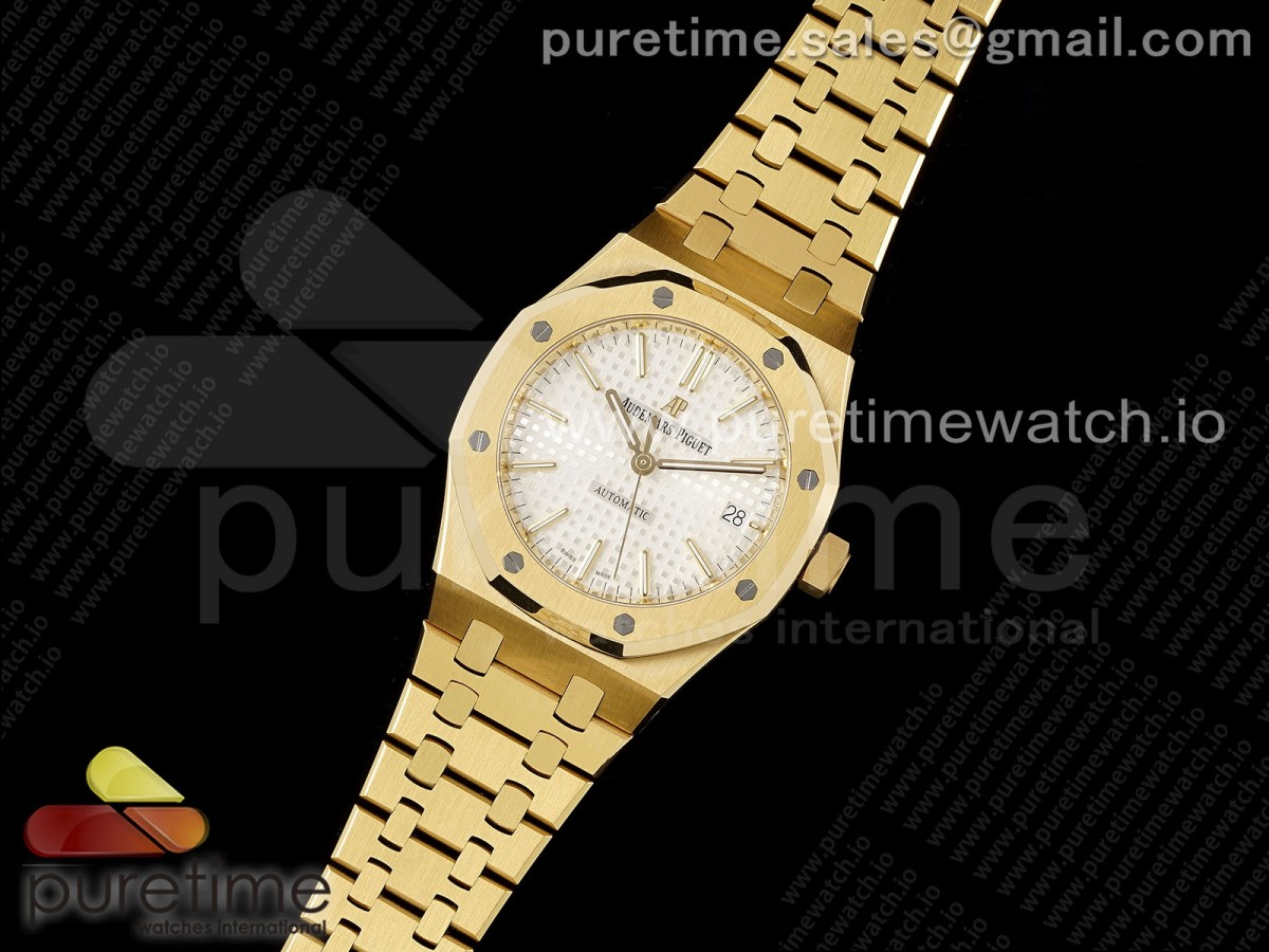 Royal Oak 37mm 15450 YG IPF White Dial on YG Bracelet SA3120