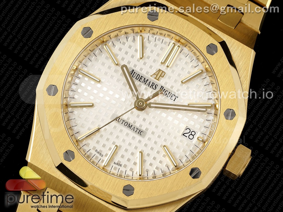 Royal Oak 37mm 15450 YG IPF White Dial on YG Bracelet SA3120