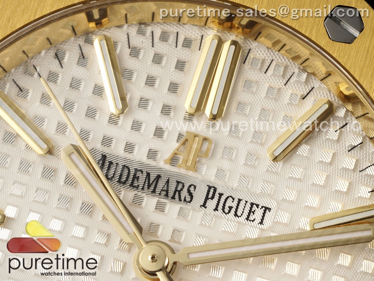 Royal Oak 37mm 15450 YG IPF White Dial on YG Bracelet SA3120