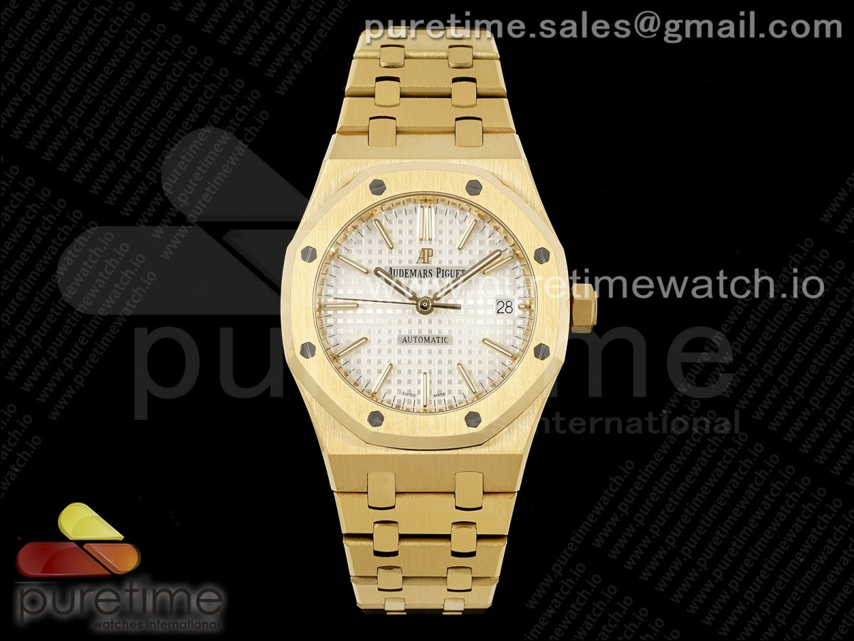 Royal Oak 37mm 15450 YG IPF White Dial on YG Bracelet SA3120