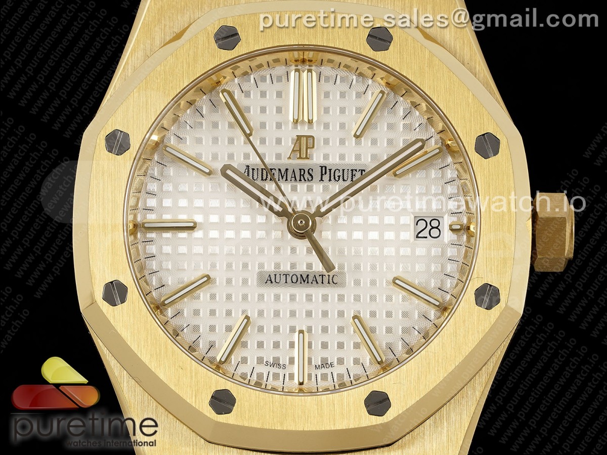 Royal Oak 37mm 15450 YG IPF White Dial on YG Bracelet SA3120