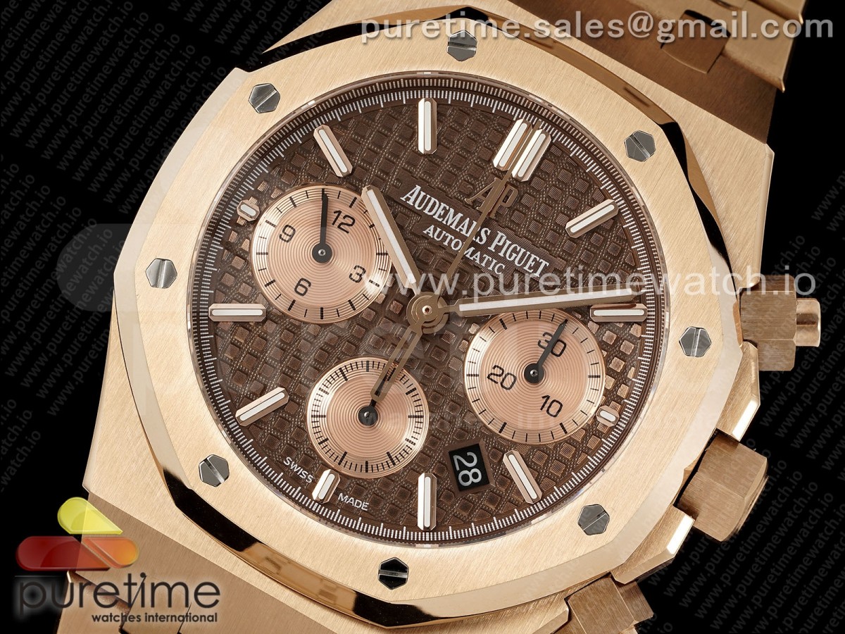 Royal Oak Chrono 26331 RG IPF Brown/RG Dial on RG Bracelet A7750
