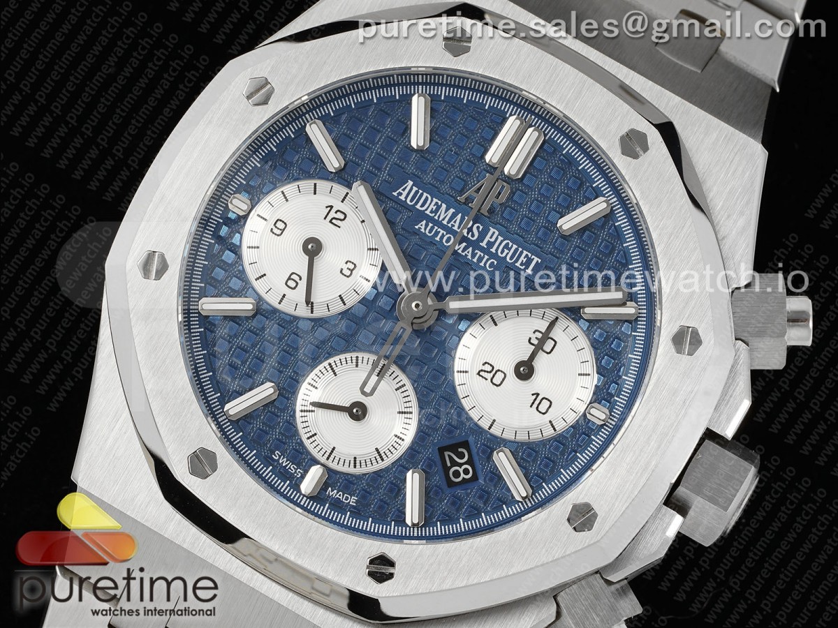 Royal Oak Chrono 26331 SS IPF Blue/White Dial on SS Bracelet A7750